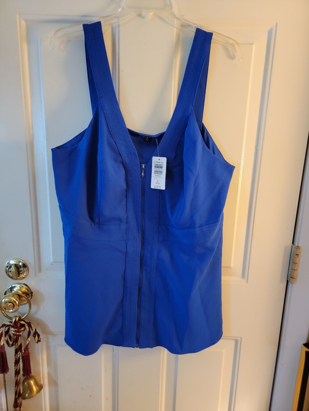 Torrid Sleeveless Zip-Front Blue Tank Top